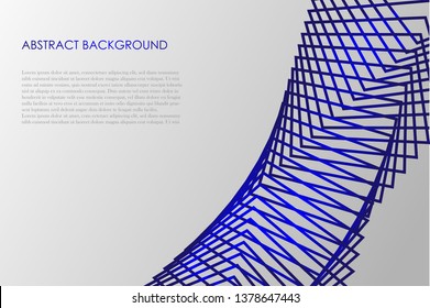 Abstract blue lines on a bright background. Line art. Vector illustration.  Design element. Text template. Presentation template. Website background. Geometry - Squares.