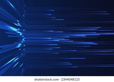 Resumen de líneas azules sobre fondo oscuro. Efectos de luz mágica. Concepto gráfico para su diseño.