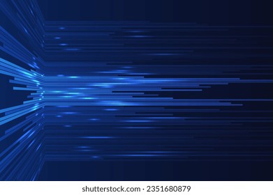 Abstrakte blaue Linien auf dunklem Hintergrund. Magische Lichteffekte. Grafisches Konzept für Ihr Design.