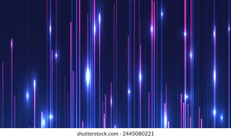 Abstract blue lines on dark background. Magic light effects. Graphic concept for your design.