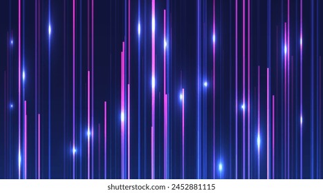 Abstract blue lines on dark background. Magic light effects. Graphic concept for your design.