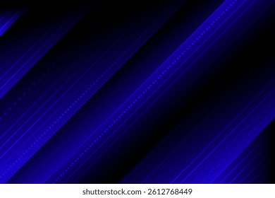 Abstract blue lines on a dark background with glowing wave patterns and digital motion effect. Hi tech and Technology background.