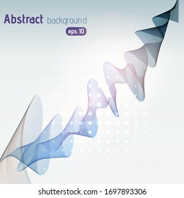 Abstract blue lines on light background. Vector illustration. Technology background with stripes.
