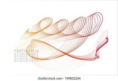 Abstract blue lines on a white background. Line art. Vector illustration. Colorful shiny wave with lines created using blend tool. Curved wavy line,smooth stripe.Design element.