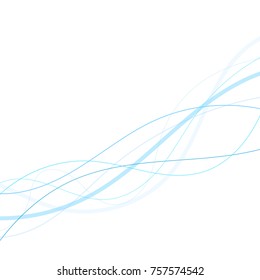 Abstract blue lines on white background