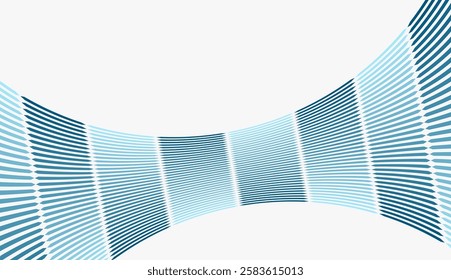 Abstract blue lines perspective of dynamic flowing geometric design. The geometric design offers for various creative applications.