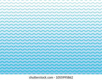 Abstract blue lines wave, Wavy stripes pattern, Rough surface, Vector Illustration