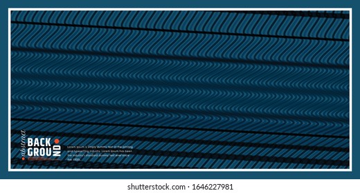 Abstract blue lines wave, Wavy stripes pattern, Rough surface, Vector Illustration