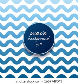Abstract blue lines wave or wavy stripes pattern on white background. Vector Illustration