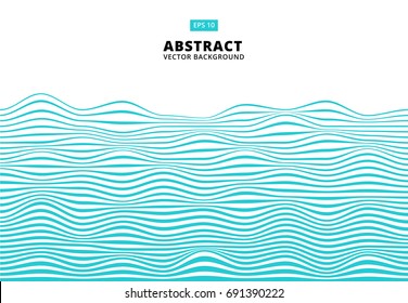 Abstract blue lines wave, Wavy stripes pattern, Rough surface, Vector Illustration svg