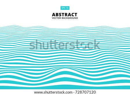 Abstract blue lines wave, Wavy stripes pattern, Rough surface, Vector Illustration