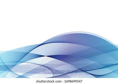 Líneas azules abstractas ondas fondo blanco 
