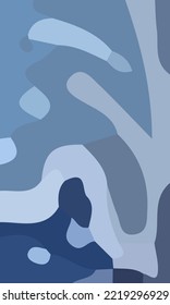 Abstract blue liquid background. Design with various  shapes and contrasting colors. Suitable for poster and banner