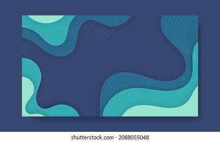 Abstract Blue liquid background. Modern background design. gradient color. papercut shapes . Fit for presentation design. website, basis for banners, wallpapers, posters