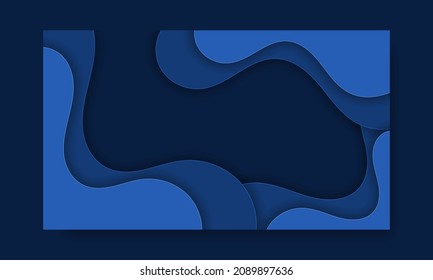 Abstract Blue liquid background. Modern background design. gradient color. papercut shapes . Fit for presentation design. website, basis for banners, wallpapers, posters