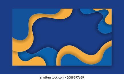 Abstract Blue liquid background. Modern background design. gradient color. papercut shapes . Fit for presentation design. website, basis for banners, wallpapers, posters