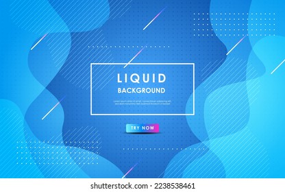 Abstract blue liquid color background. Dynamic texture geometric element design with dots decoration. eps10 vector