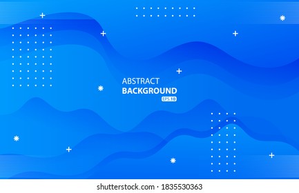 Abstract blue liquid color background.Wavy geometric background.