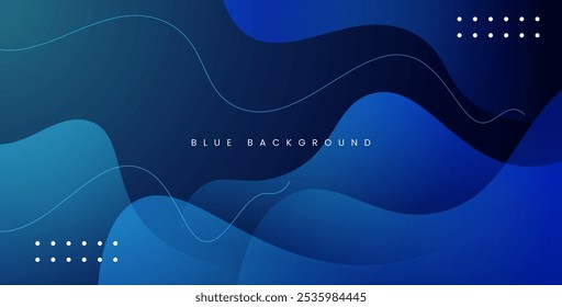 abstract blue liquid color gradient wavy geometric fluid shape background. eps10 vector