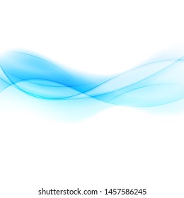 Abstract blue liquid flowing elegant waves graphic design. Smooth silk wavy shiny background. Vector illustration