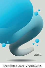 Fondo líquido azul Abstractas del gradiente con las Formas fluidas suaves 3D y el movimiento suave, ideal para el diseño digital moderno.