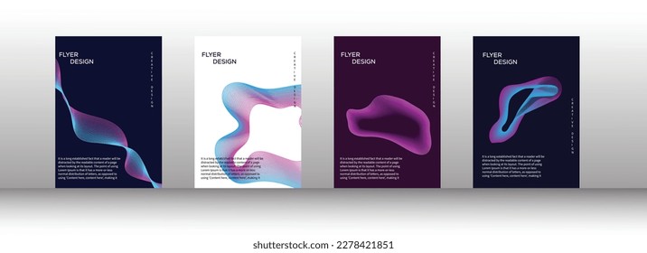 Abstract blue liquid graphic gradient circle shape on cover book presentation. Minimal brochure layout and modern report business flyers poster template.