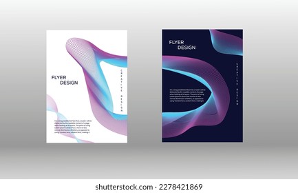 Resumen de forma de círculo de gradiente gráfico líquido en azul en la presentación del libro de portada. Diseño minimo de folletos y plantilla moderna de póster de folletos informativos.