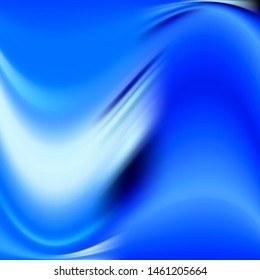 Abstract blue liquid horizontal wave. Idea for your design.