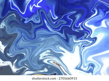 An abstract blue liquid marble texture with swirling fluid patterns.