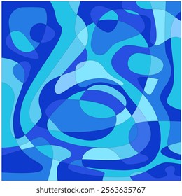 Abstract blue liquid  striped background. Vector illustration. Wavy pattern. Liquid texture for cover design
