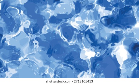 Abstract Blue Liquid Surface with Glowing Reflections, Seamless Loop, Digital Animation, Abstracts Plastic Water, royalty free stock.