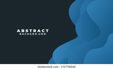 Abstract blue liquid wave background. Gradient abstract banner with flowing liquid shapes. Template for the design of a website landing page or background. Eps10 vector