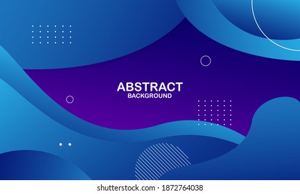 Abstract blue liquid wave background. Fluid shapes composition. Vector illustration