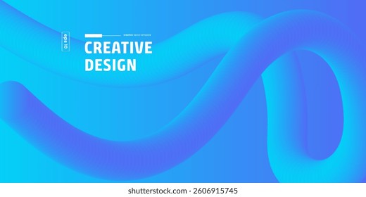 Abstract Blue Liquid Wave Creative Design Background Illustration