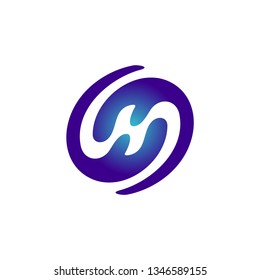 Abstract blue logo design for branding identity. Vector image.