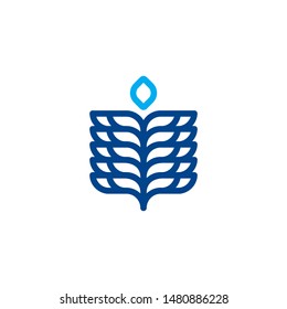 Abstract blue logo design can be used as symbols, brand identity, icons, or others. Plant logo inspiration. Color and text can be changed according to your need.