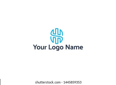 Abstract blue Logo design. Isolated on white background.