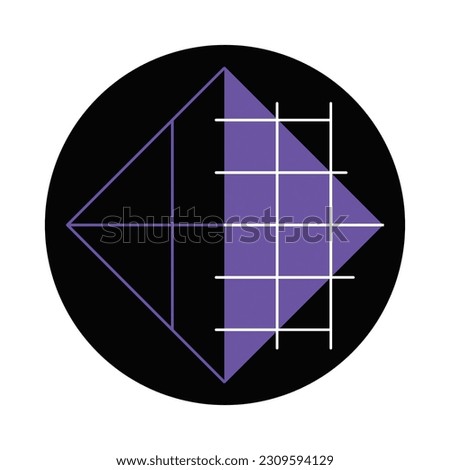 abstract blue logo icon in black circle vector