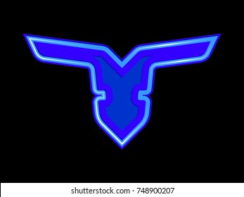 abstract blue logo icon isolated outline vector illustration