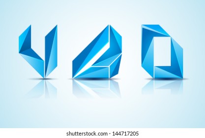 Abstract blue logo icons