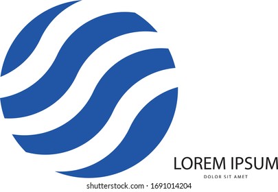 Abstract blue logo in vector format. Can be used in branding or different graphic design layouts