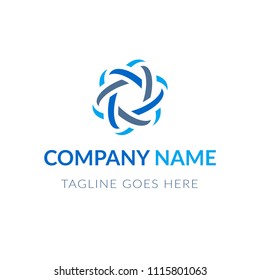 Abstract blue logotype modern design. Template business icon, sign, symbol, company logo