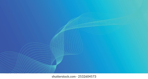 Anuncio de Vector largo azul Abstractas. Fondo ondulado mínimo de moda para presentaciones de negocios