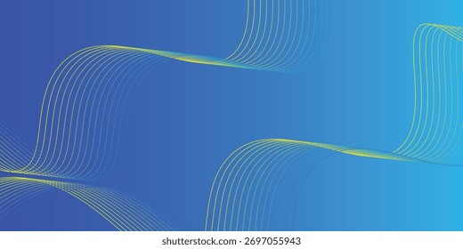 Abstract blue long vector banner. Wavy minimal trendy background. vector illustration eps10