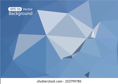 Abstract Blue Low Poly Background Vector Illustration
