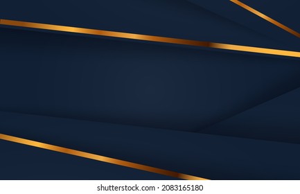 Abstract Blue luxury background. Modern background design. golden color. papercut shapes . Fit for presentation design. website, basis for banners, wallpapers, posters