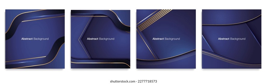 Abstract blue luxury background vector illustration set