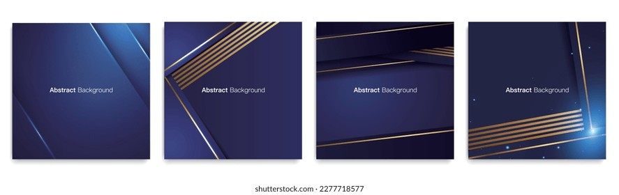 Resumen conjunto de ilustraciones vectoriales de fondo azul de lujo