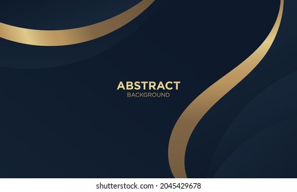 Abstract blue luxury wave background. Modern background design. golden color. Fluid shapes composition. Fit for presentation design. website, basis for banners, wallpapers, brochure, posters