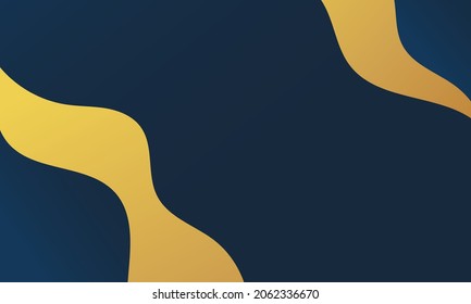 Abstract blue luxury wave background. Modern background design. golden color. Fluid shapes composition. Fit for presentation design. website, basis for banners, wallpapers, brochure, posters
